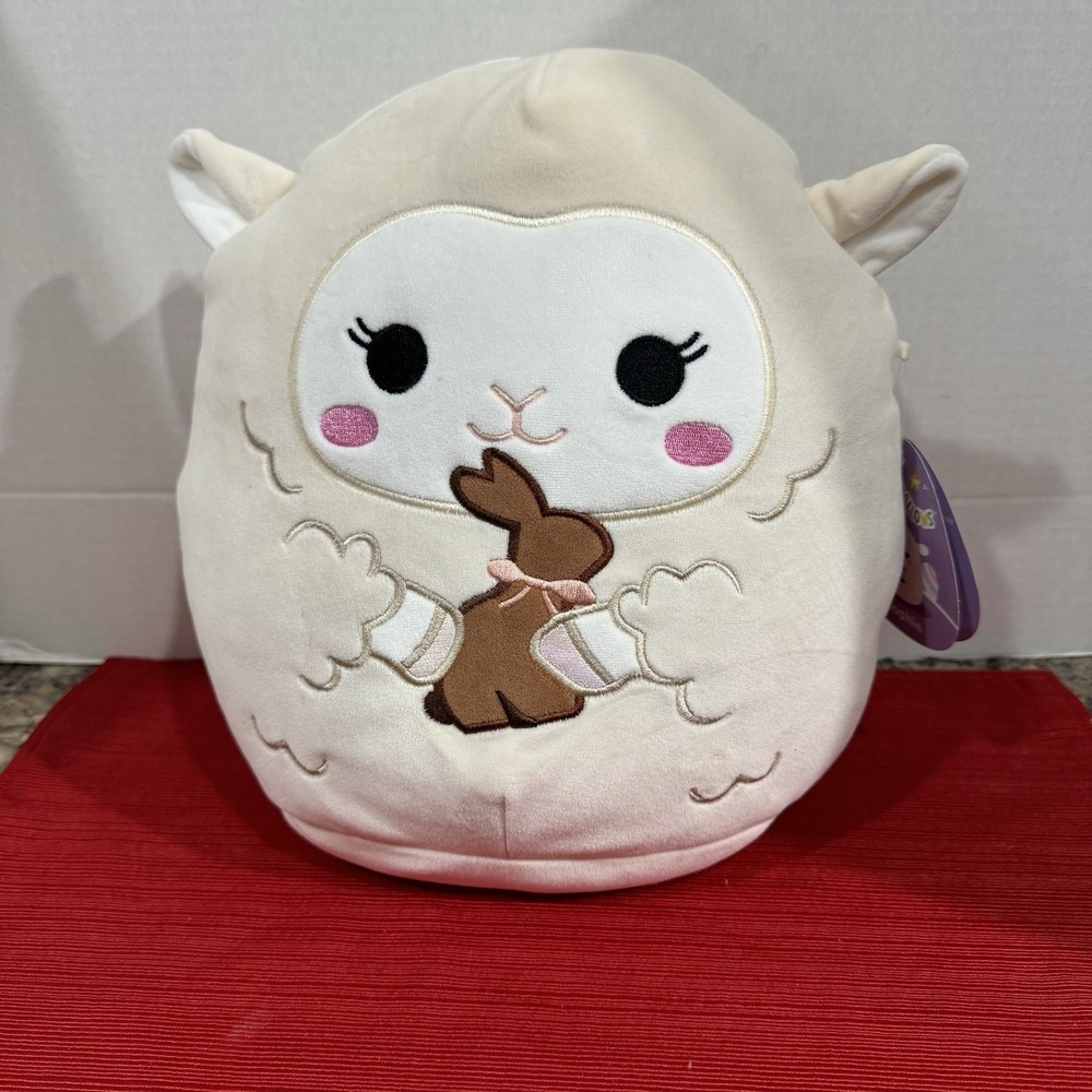 Squishmallow Sophie the Lamb with Chocolate Bunny 12 Inch Soft Plush New w/ Tags